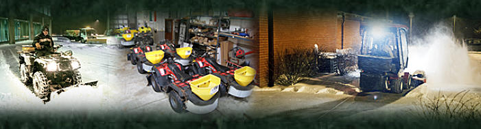 Chicago snow plowing company contractor provides winter sidewalk clearing services.